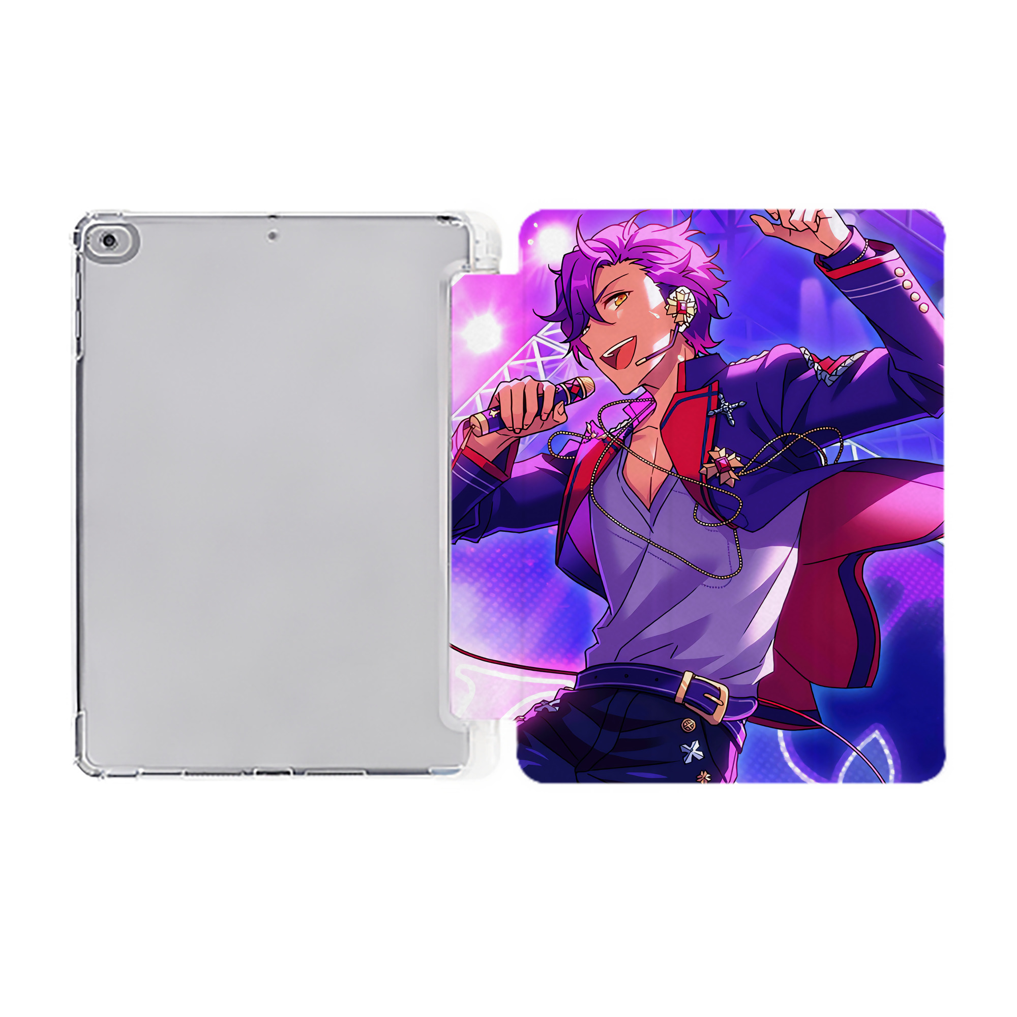 （画像用） あんさんぶるスターズ! Ensemble Stars IPad ケース ペン収納付き 三つ折りスタンド PUレザー×シリコン 対応機種9.5/10.5/10.9インチ